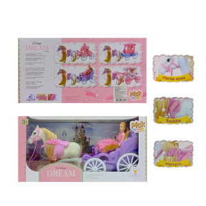 MUÑECA+CARRUAJE Y CABALLO 686-805