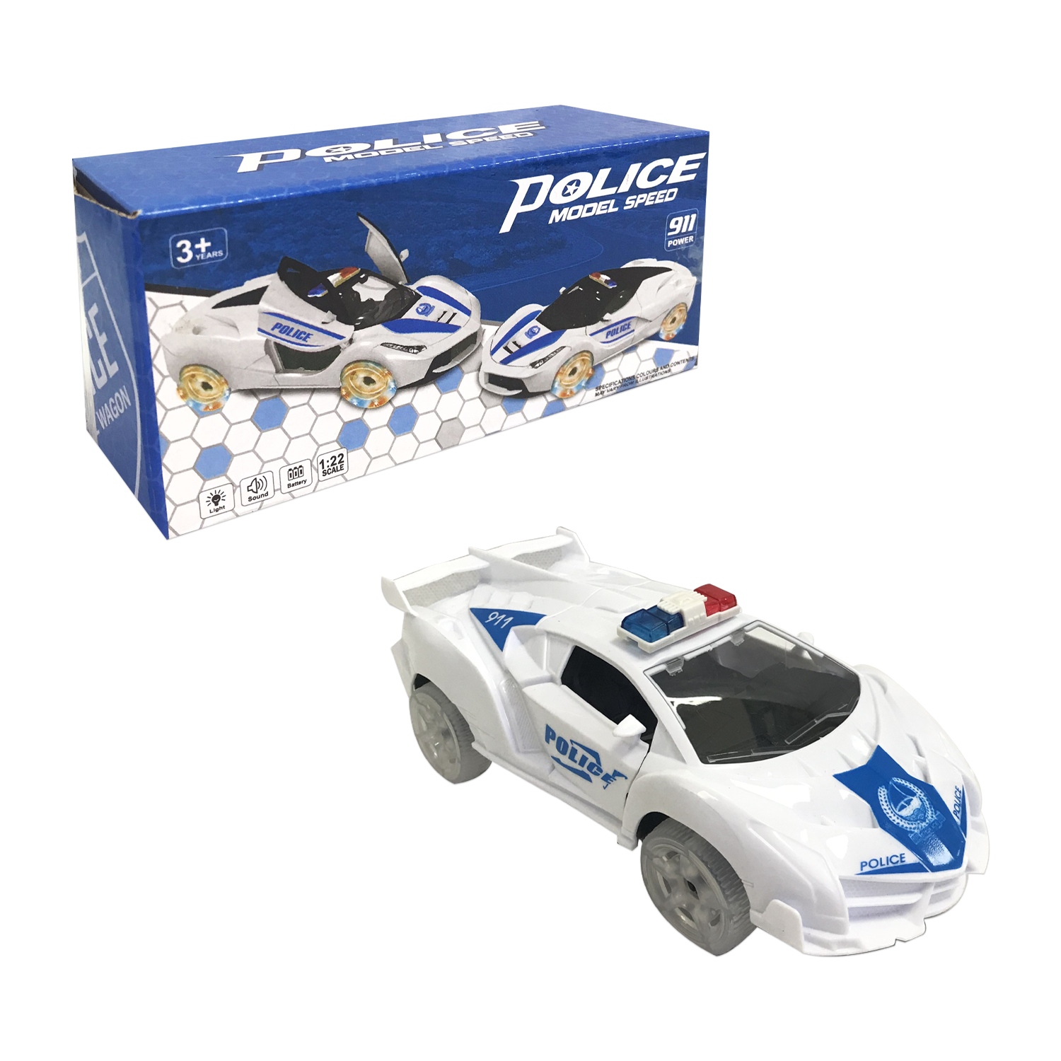 CARRO POLICIA EN CAJA