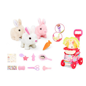 SET COCHE CON CONEJO ELECTRICO Y ACCESORIOS