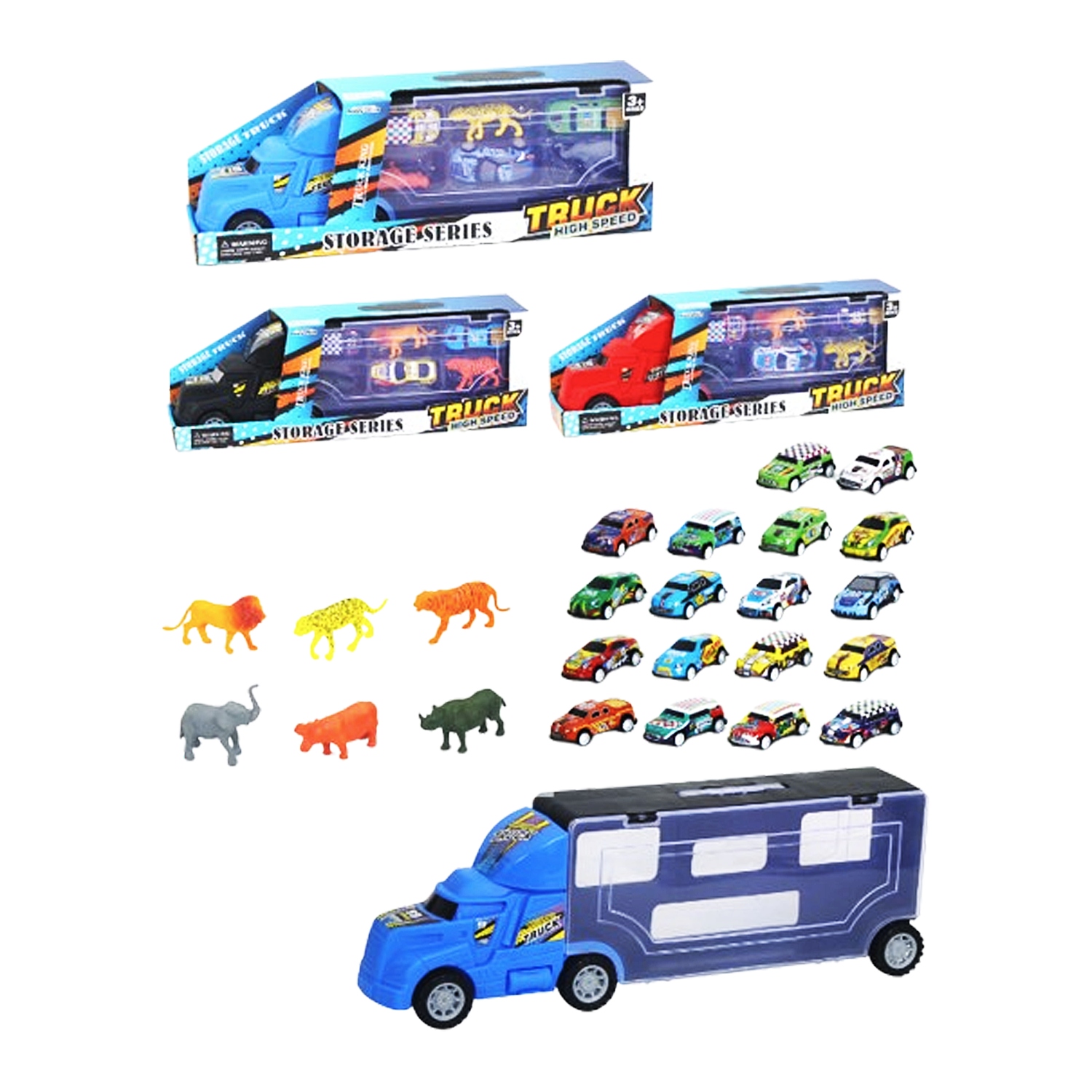 CAMION DE CARGA CON CARROS