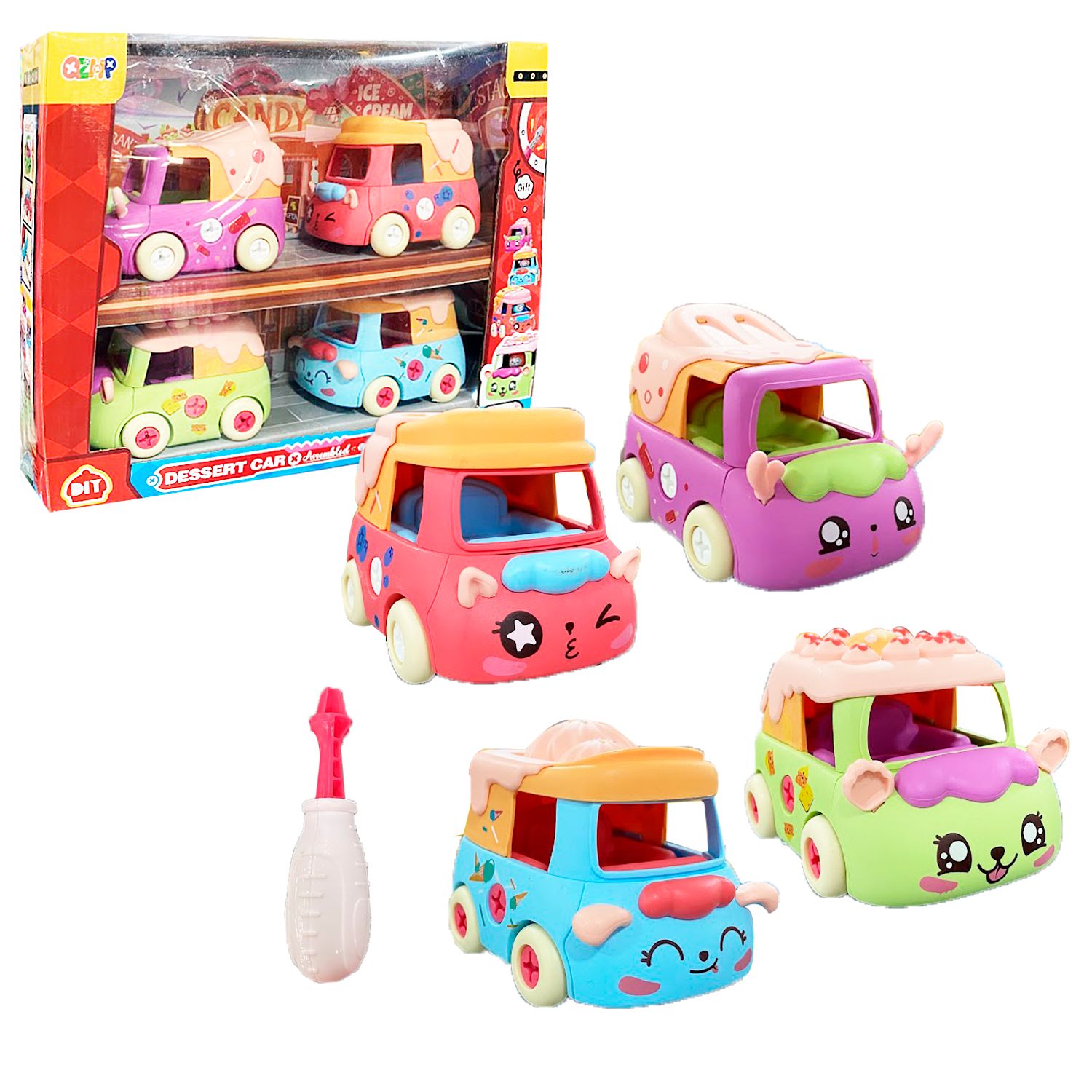 SET CARRO DE HELADO DESARMABLE X4