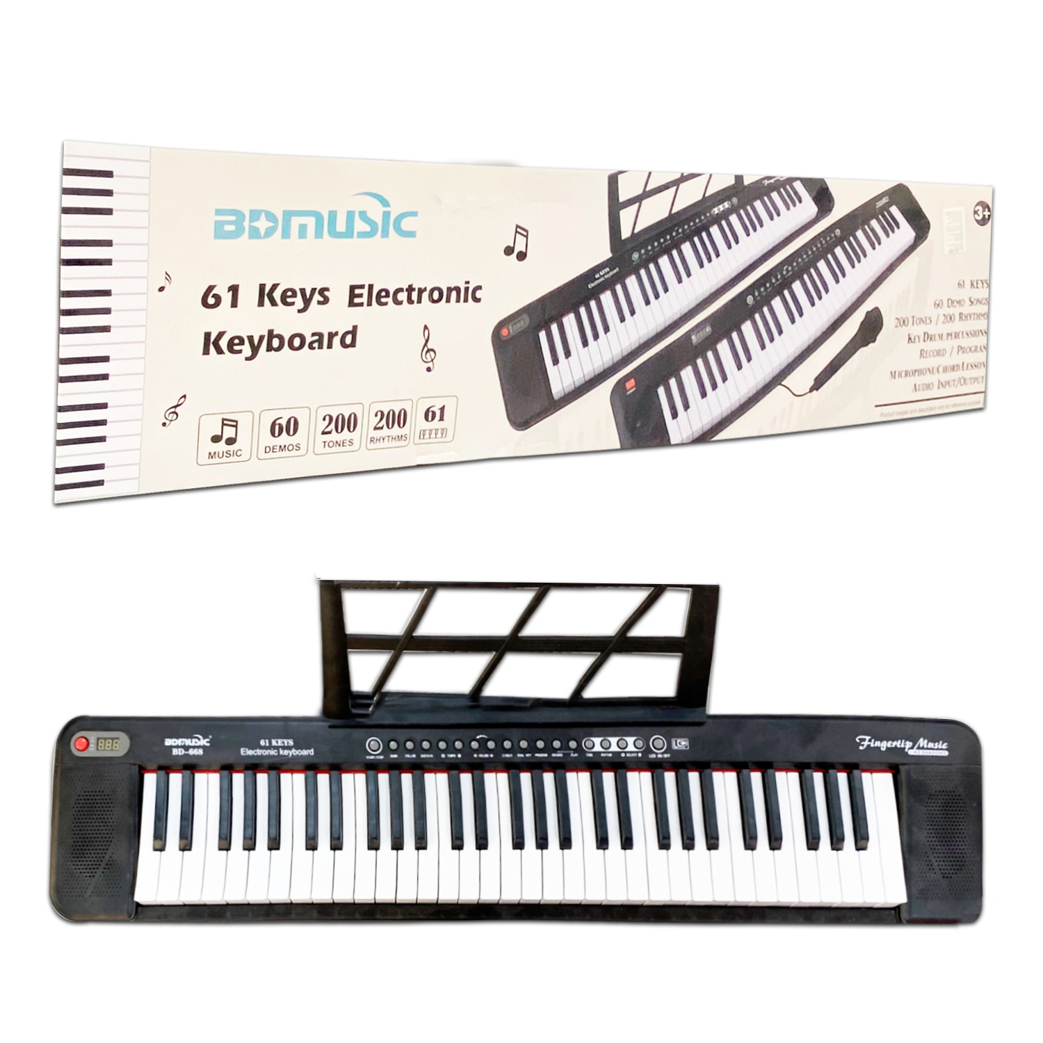 PIANO CON MICROFONO Y SOPORTE