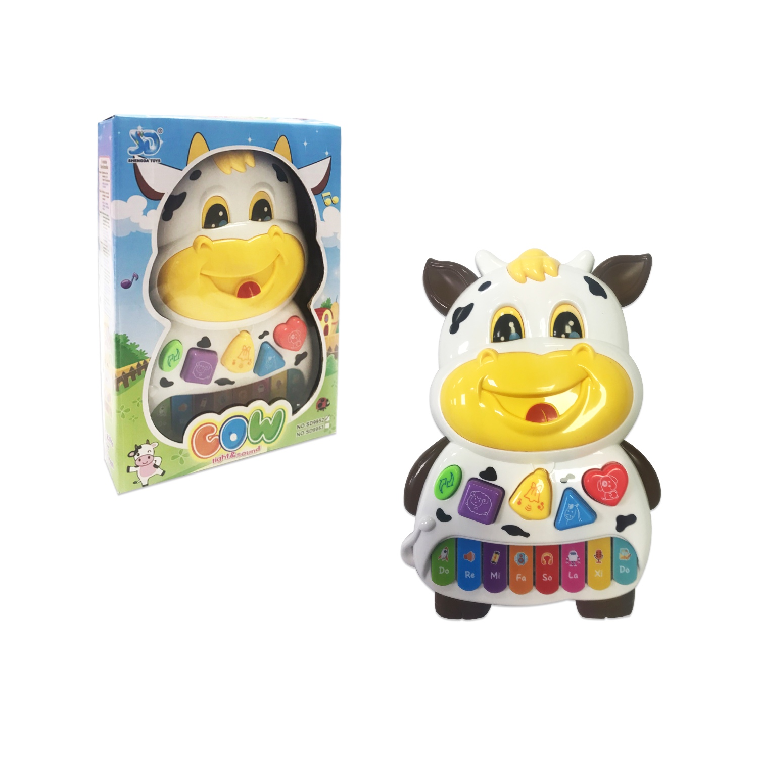 PIANO MUSICAL  VACA LUZ Y SONIDO EN CAJA SD9952