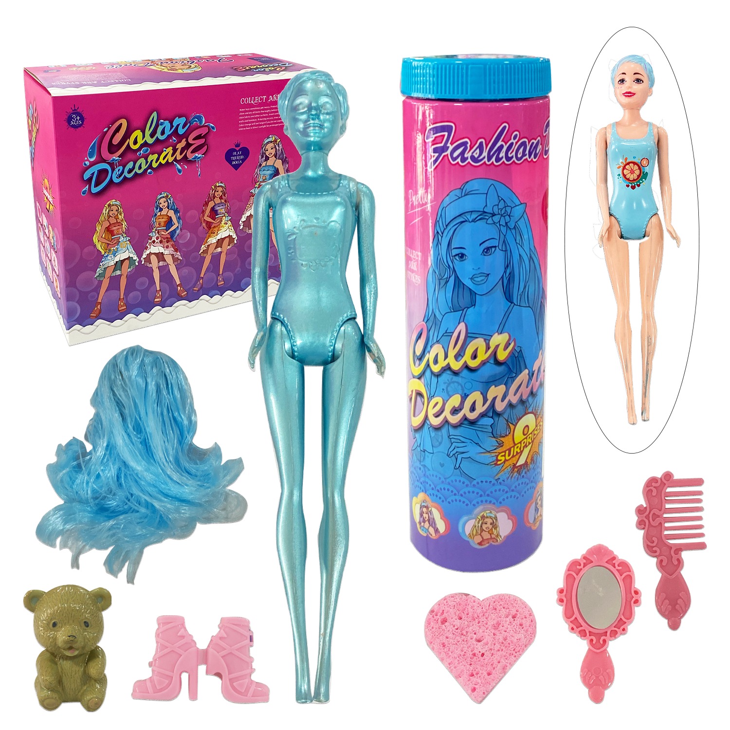 BARBIE CAMBIA COLOR EN TUBO (CJX8)