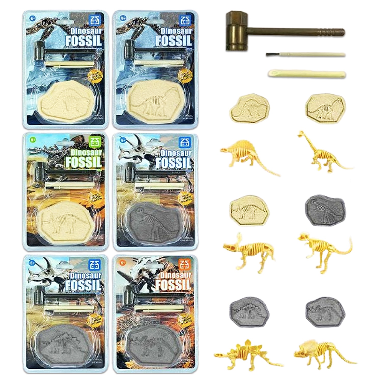 JUEGO DE EXCAVACION DE FOSIL ENCARTONADO