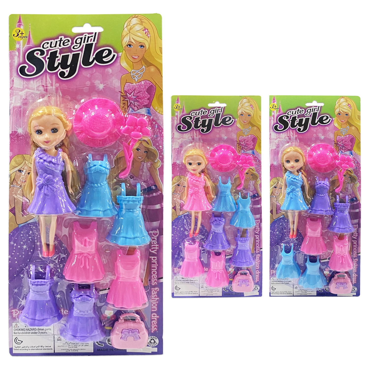 MUÑECA CON VESTIDOS ENCARTONADA