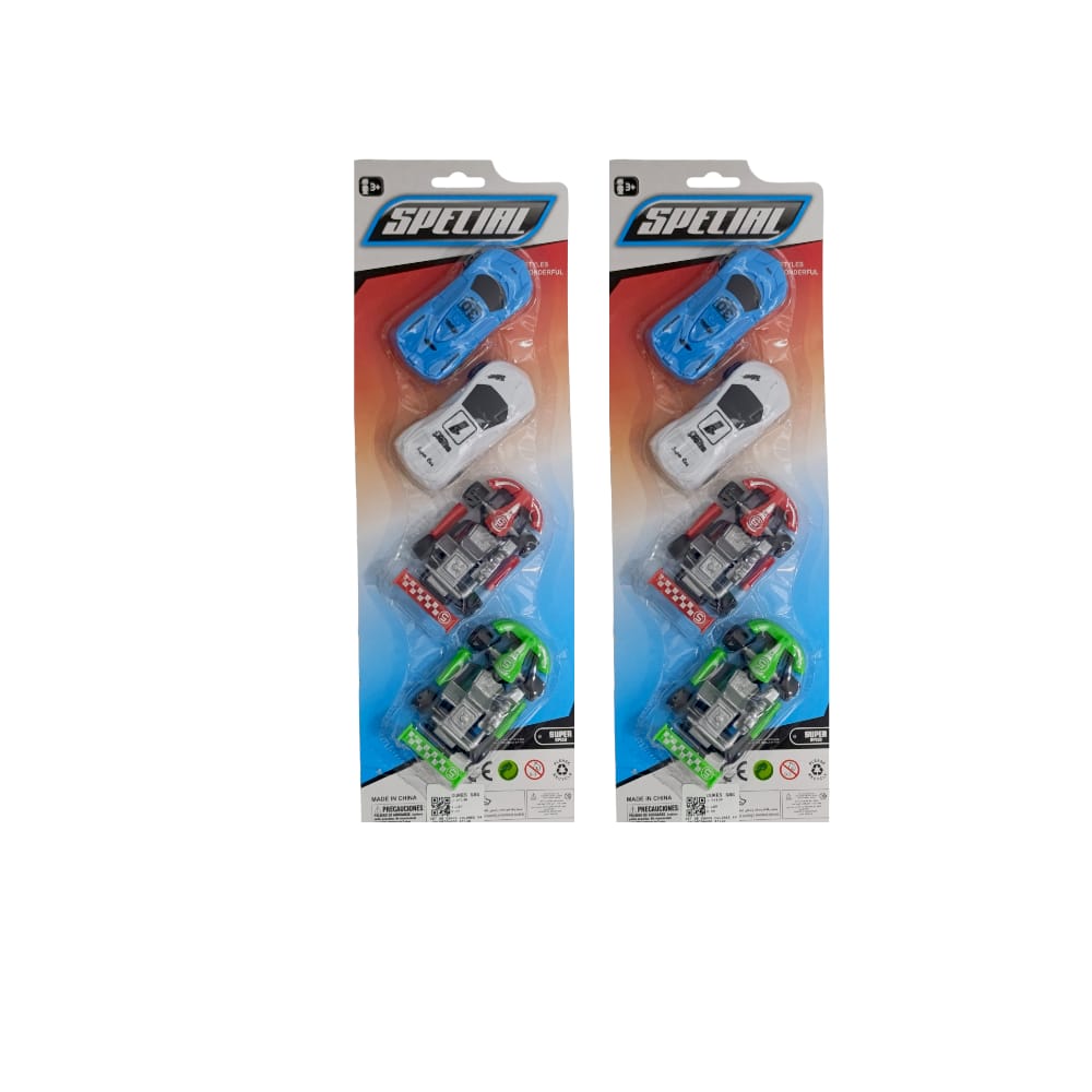 SET DE CARRO COLORES X4 ENCARTONADO XY13A