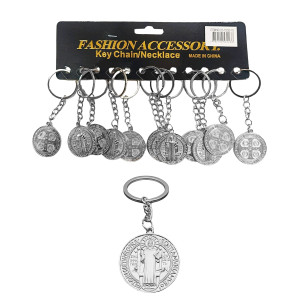 LLAVERO ADORNO RELIGIOSO PLATEADO (PQTX12)