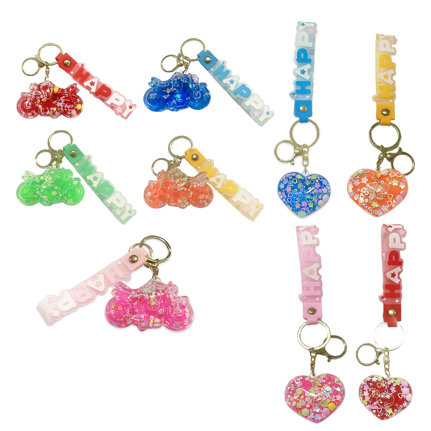 LLAVERO CORAZON/MOTO LIQUIDO (PQTX12)