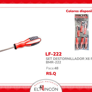 SET DESTORNILLADOR X6 PCS BMR-222