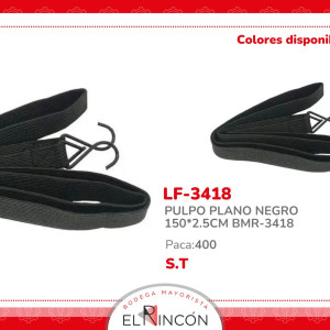 PULPO PLANO NEGRO 150*2.5CM BMR-3418