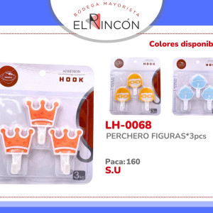 PERCHERO FIGURAS*3pcs 0068