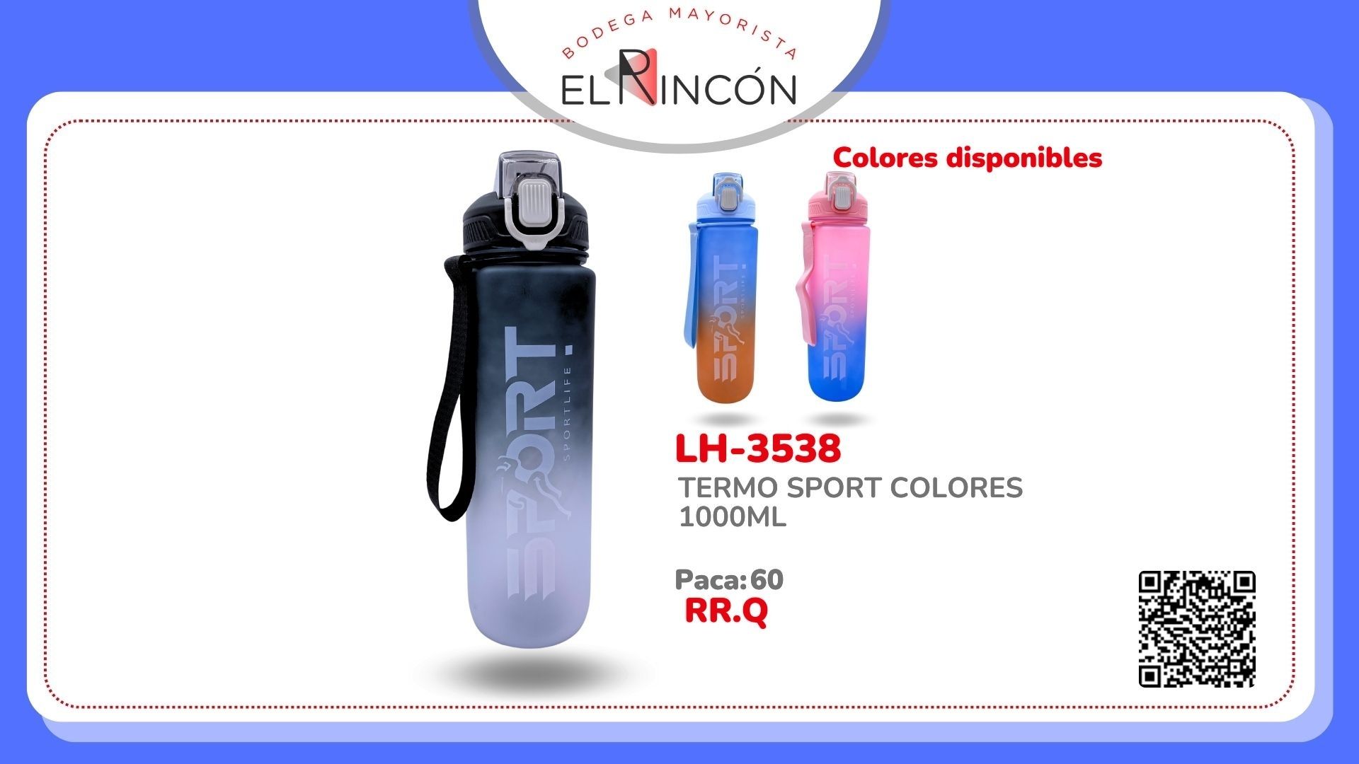 TERMO SPORT COLORES 1000ML BMR-3538