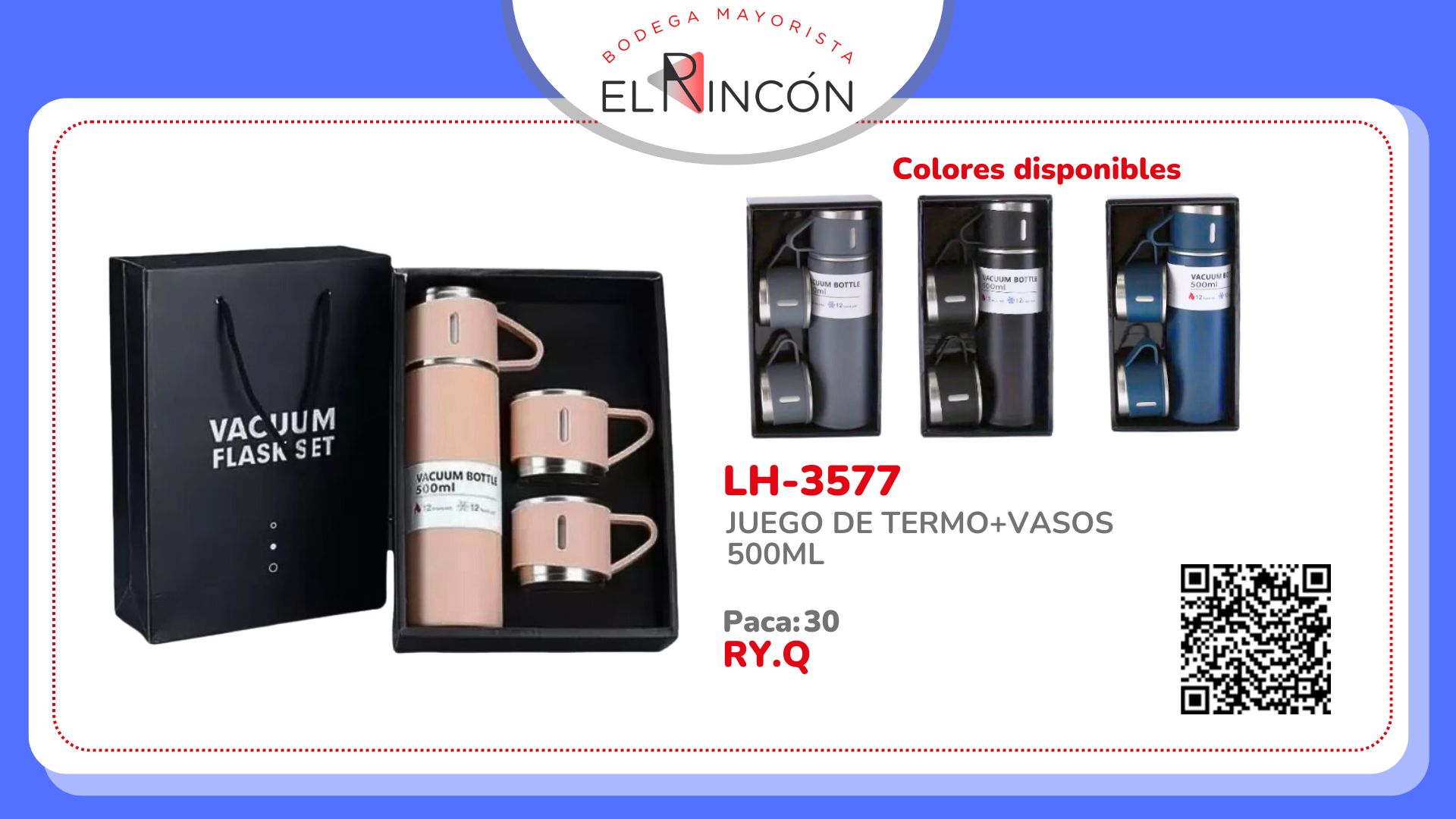 JUEGO DE TERMO+VASOS 500ML BMR-3577