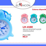 RELOJ DESPERTADOR DINOSAURIO BMR-4160