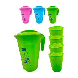 SET DE JARRA 1600ML + 4 VASOS 380ML BMR-5632
