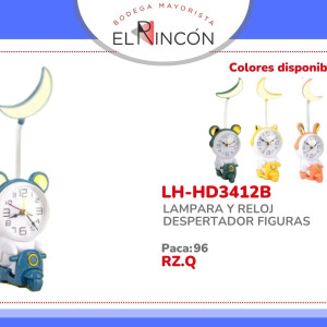 LAMPARA Y RELOJ DESPERTADOR FIGURAS HD3412B