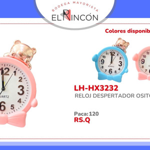 RELOJ DESPERTADOR OSITO HX3232