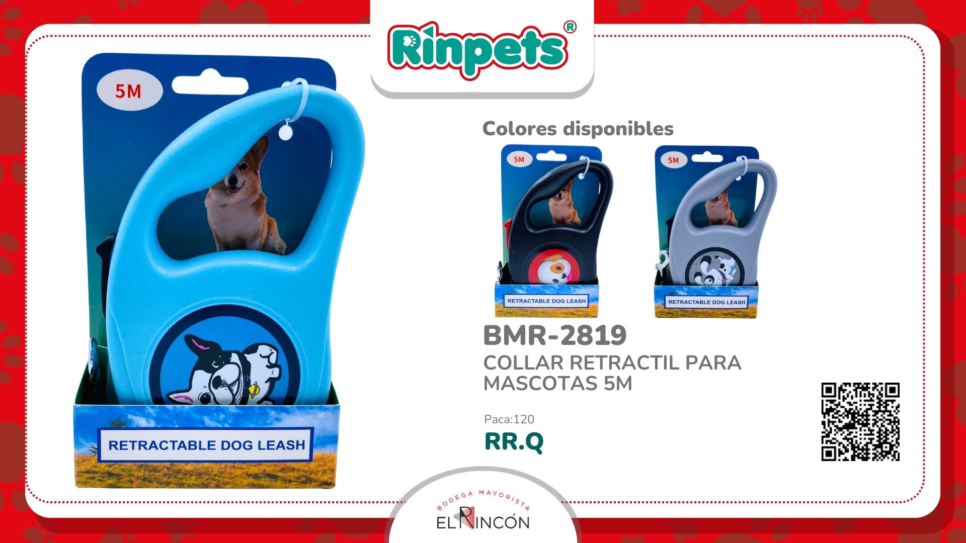 COLLAR RETRACTIL PARA MASCOTAS 5M BMR-2819