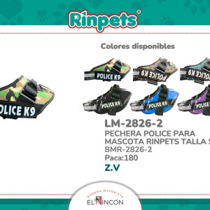 PECHERA POLICE PARA MASCOTA RINPETS TALLA S BMR-2826-2