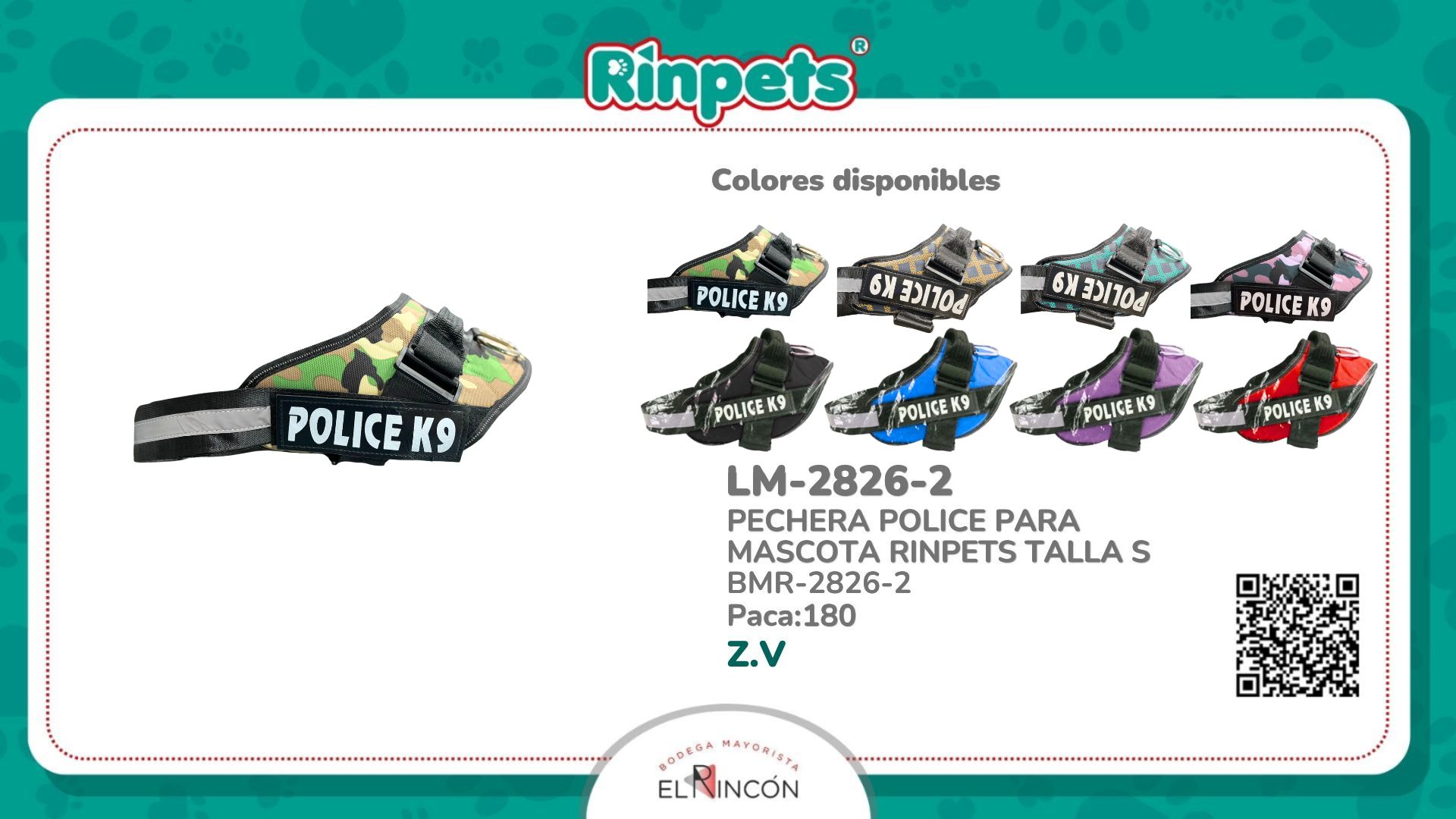 PECHERA POLICE PARA MASCOTA RINPETS TALLA S BMR-2826-2