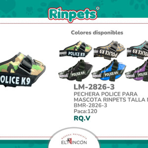 PECHERA POLICE PARA MASCOTA RINPETS TALLA M BMR-2826-3