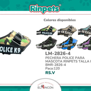 PECHERA POLICE PARA MASCOTA RINPETS TALLA L BMR-2826-4