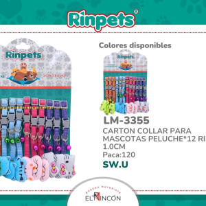 CARTON COLLAR PARA MASCOTAS PELUCHE*12 RINPETS 1.0CM BMR-3355
