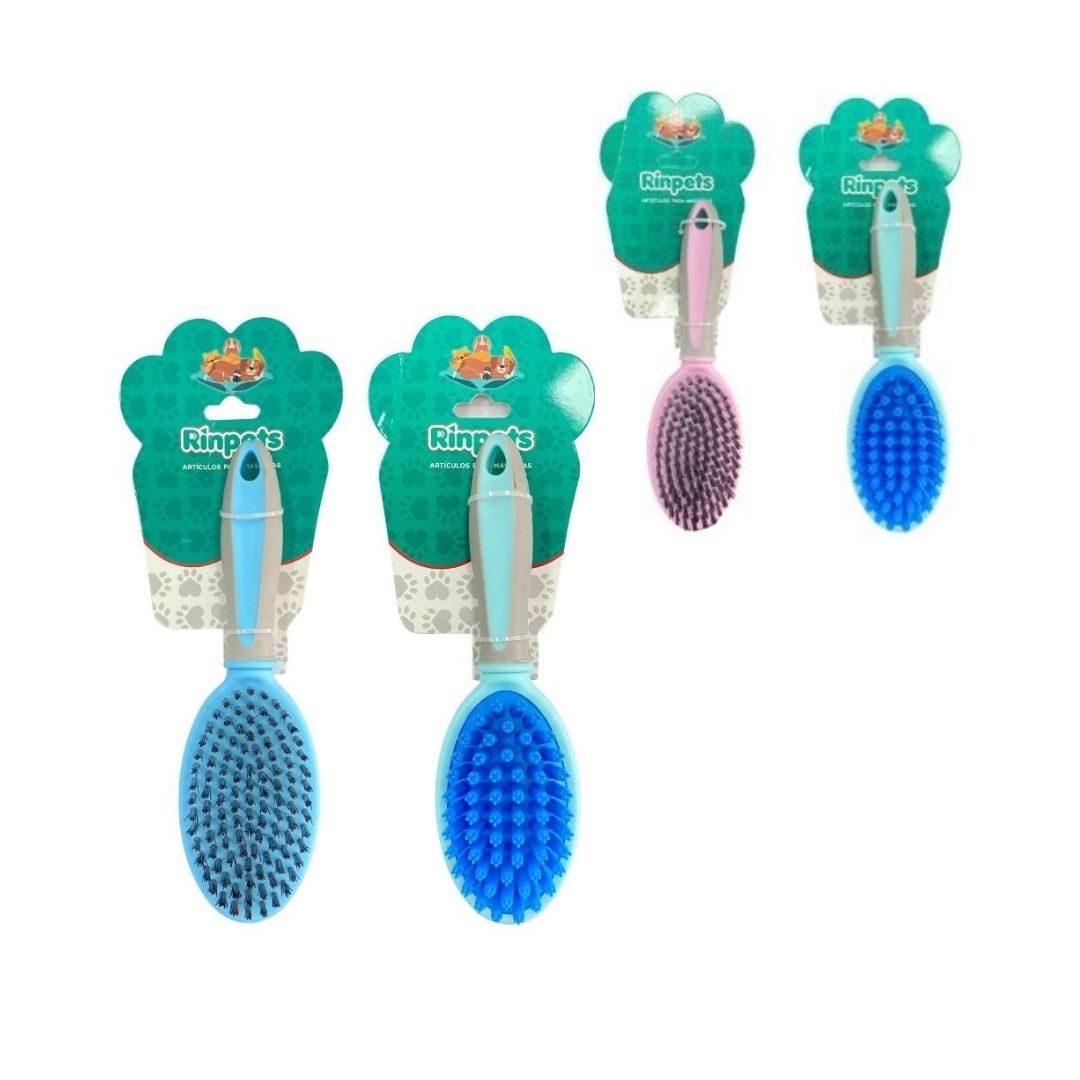 CEPILLO DOBLE PARA MASCOTAS RINPETS 19.5.5cm BMR-3663