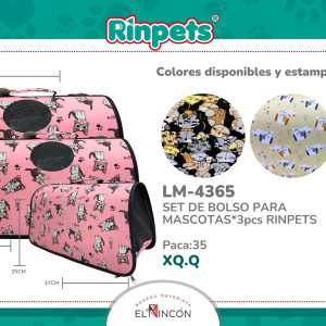 SET DE BOLSO PARA MASCOTAS*3PCS RINPETS BMR-4365