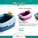 ARENERO Y PALA PARA GATO RINPETS 51.5*41.5*27CM BMR-4472