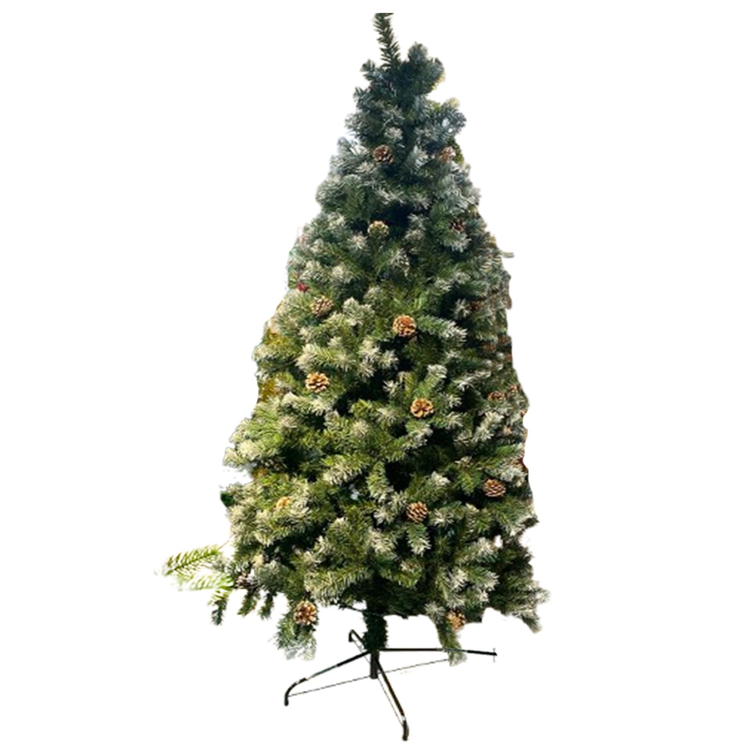 ARBOL NAVIDEÑO PUNTAS BLANCAS DECORADO 210CM 900T