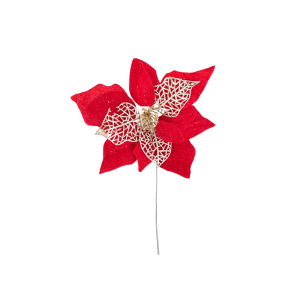 PIN FLOR NAVIDEÑA ROJA 19CM (PQTX24)
