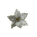 FLOR NAVIDEÑA PLATEADA 14CM (BDJX300)