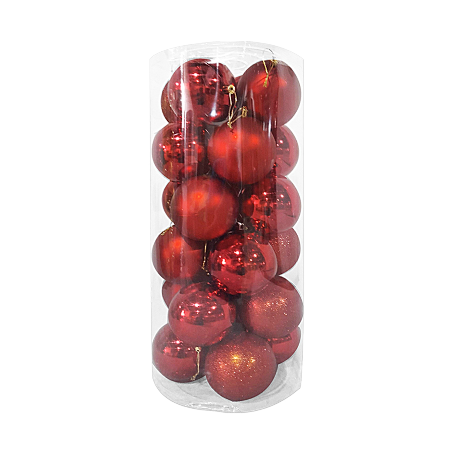 BOLA NAVIDEÑA ROJA 10CM X24