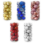 BOLA NAVIDEÑA SURTIDA 6CM X24