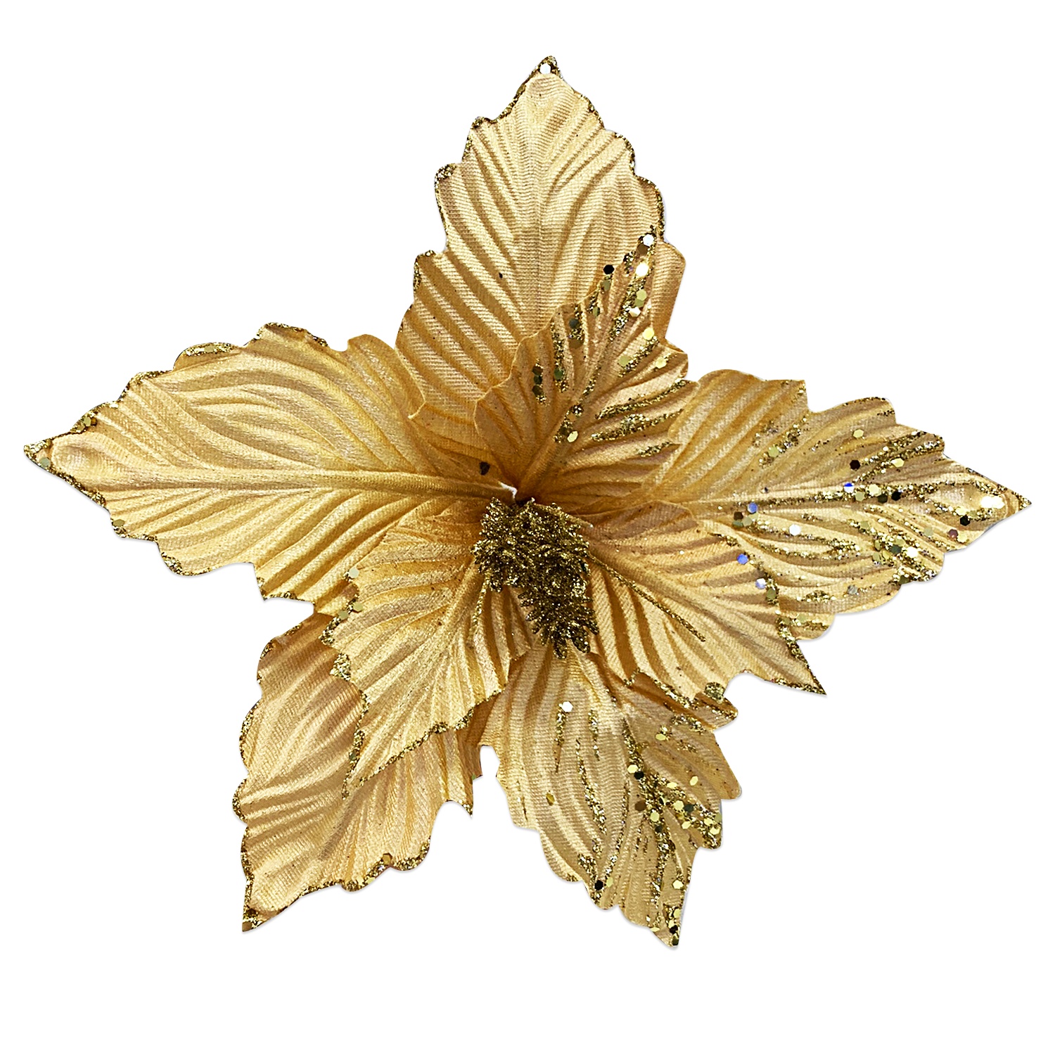 FLOR NAVIDEÑA DORADA 30CM (BJX100)