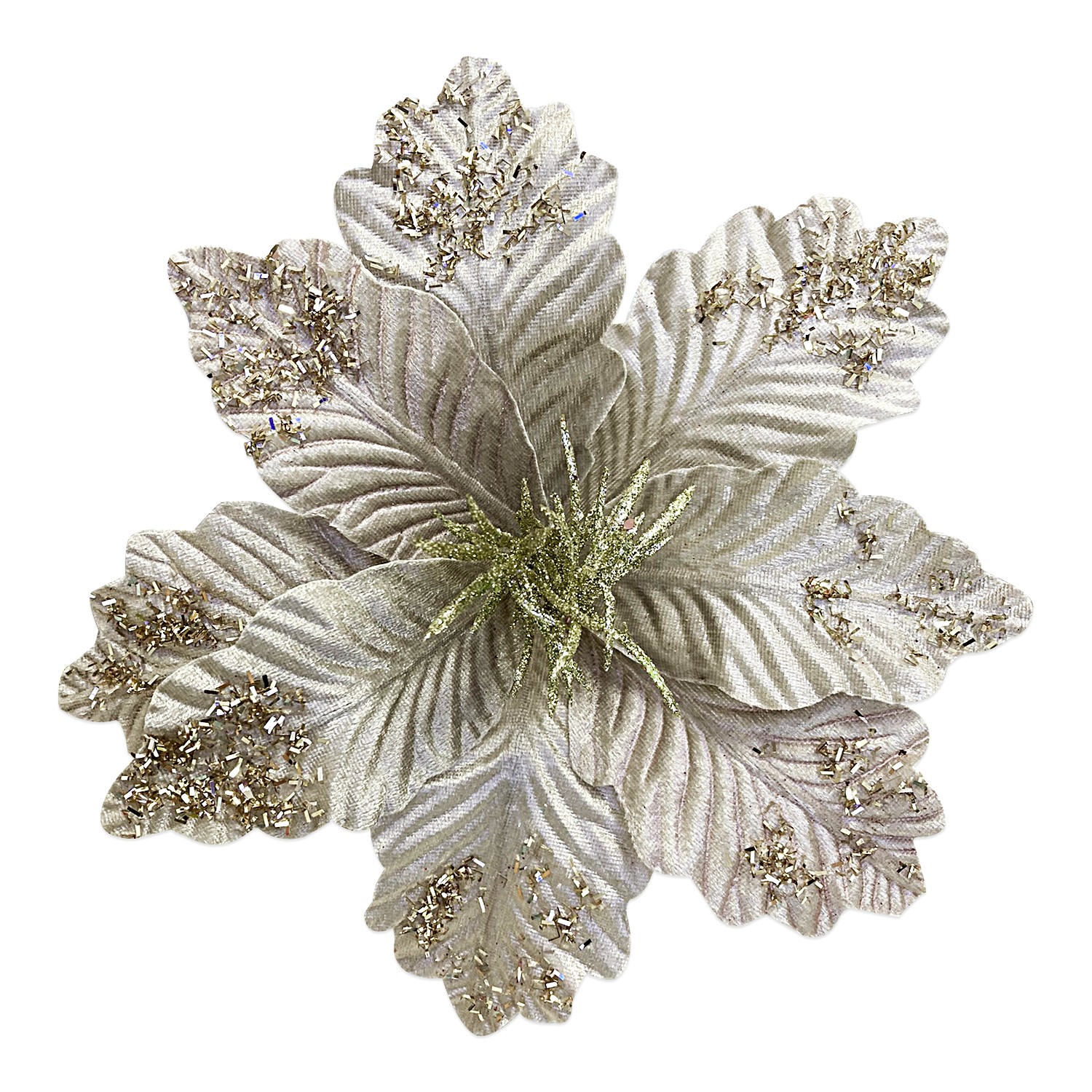 FLOR NAVIDEÑA CHAMPAÑA 25CM (BJX100)