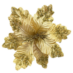 FLOR NAVIDEÑA DORADA 25CM (BJX100)
