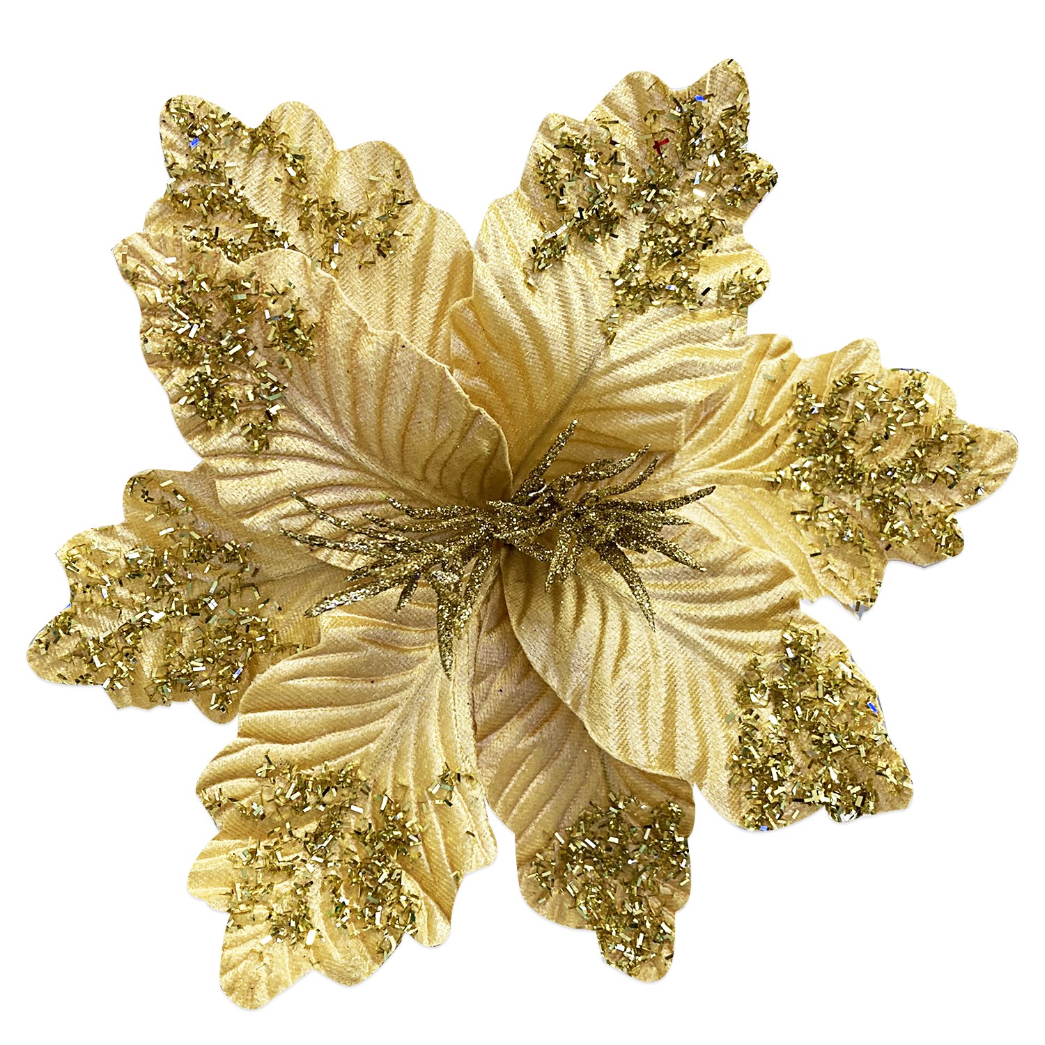 FLOR NAVIDEÑA DORADA 25CM (BJX100)
