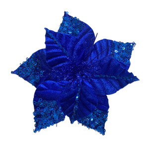 FLOR NAVIDEÑA AZUL 32CM (BJX80)