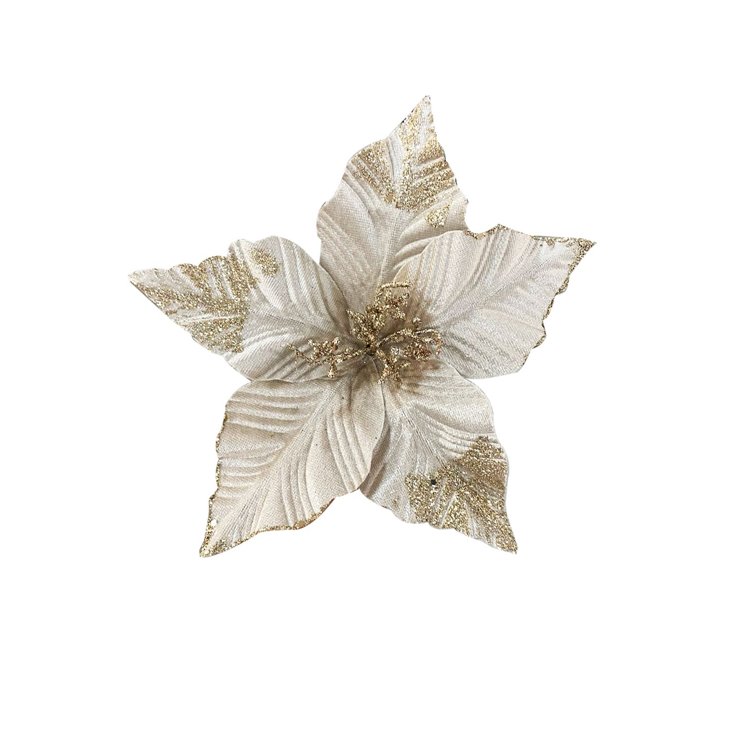 FLOR NAVIDEÑA CHAMPAÑA 22CM (BJX120)