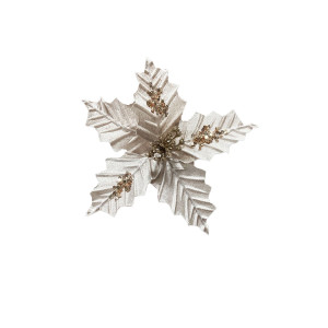 FLOR NAVIDEÑA CHAMPAÑA 22CM (BJX120)