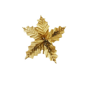 FLOR NAVIDEÑA DORADA 22CM (BJX120)