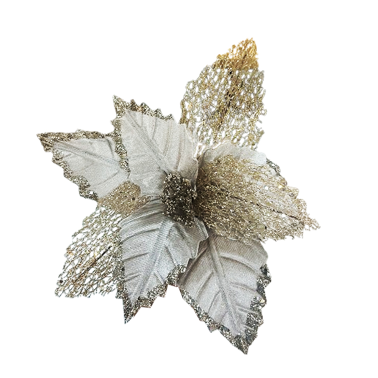 FLOR NAVIDEÑA CHAMPAÑA 33CM (BJX80)