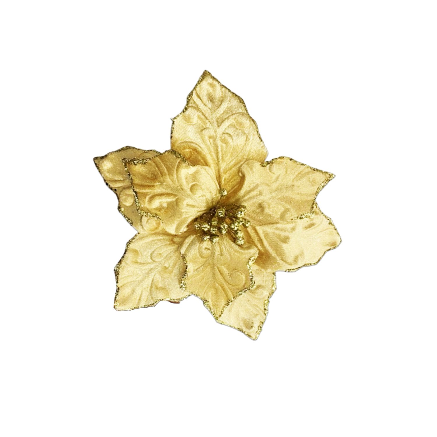 FLOR NAVIDEÑA DORADA 25CM (BJX100)