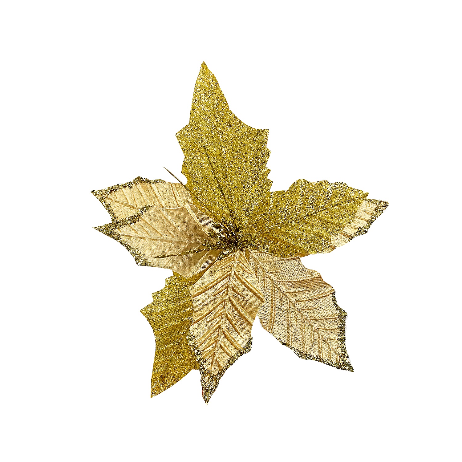 FLOR NAVIDEÑA DORADA 30CM (BJX80)