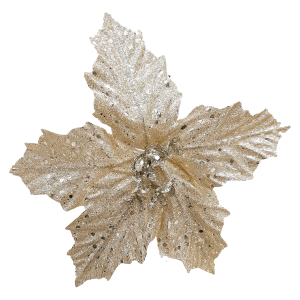 FLOR NAVIDEÑA CHAMPAÑA 20CM (BJX80)