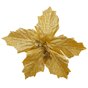 FLOR NAVIDEÑA DORADA 20CM (BJX80)
