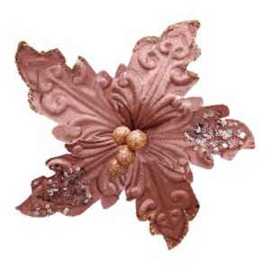 FLOR NAVIDEÑA PALO ROSA (21CM)*